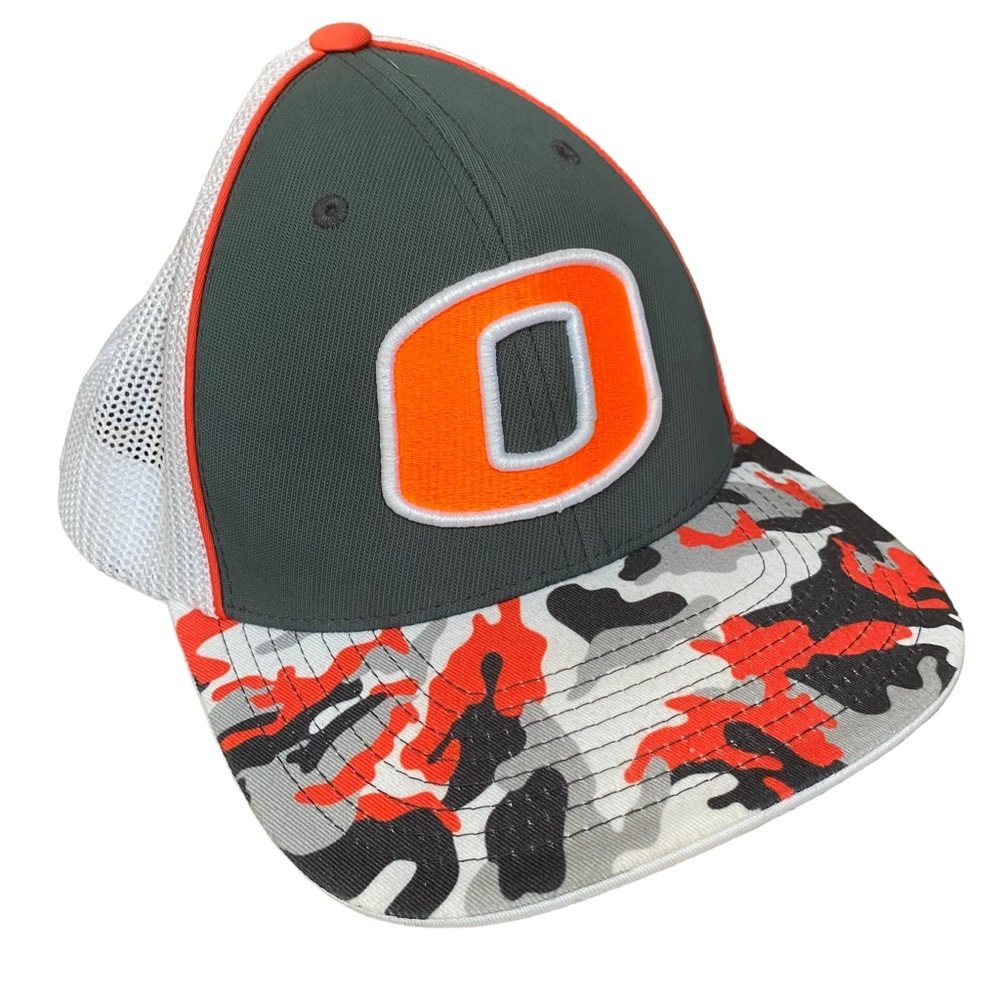 Oregon Ducks Baseball Hat Pacific Headwear White Orange Camo Camouflage Flexfit